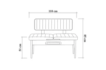 Valsot Sittebenk 110 cm - tre/natur/Grå - Møbler - Stoler & lenestoler - Benk