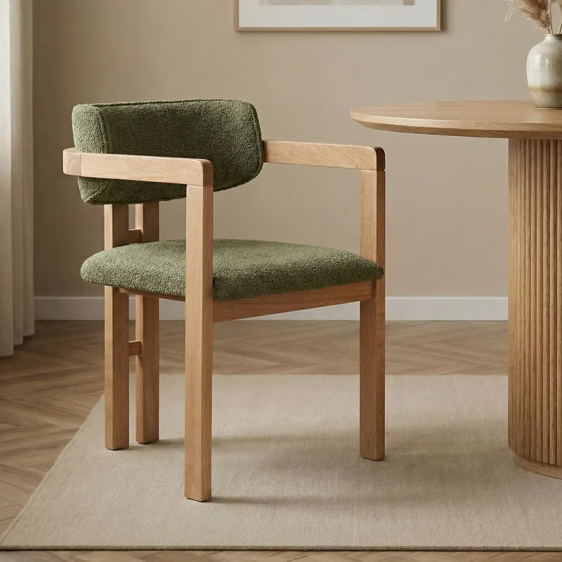 Bonavista Stol - grønn og eik - Møbler - Stoler & lenestoler - Spisestuestoler & kjøkkenstoler