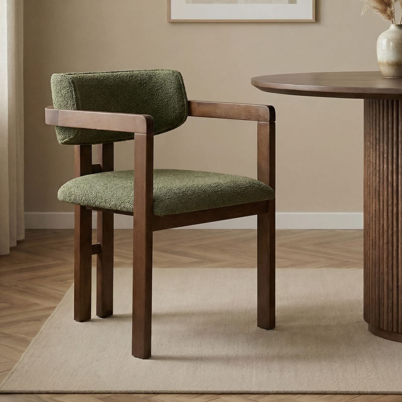 Bonavista Stol - grønn og mørk valnøtt - Møbler - Stoler & lenestoler - Spisestuestoler & kjøkkenstoler