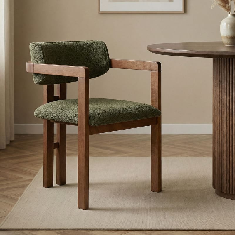 Bonavista Stol - grønn og valnøtt - Møbler - Stoler & lenestoler - Spisestuestoler & kjøkkenstoler
