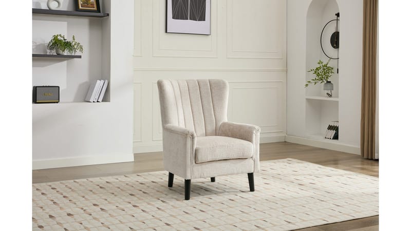 Brevalo lenestol i bouclé - Krem - Møbler - Stoler & lenestoler - Lenestoler