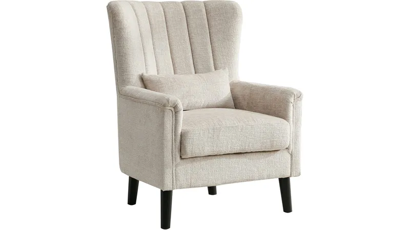 Brevalo lenestol i bouclé, Krem