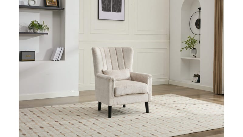 Brevalo lenestol i bouclé - Krem - Møbler - Stoler & lenestoler - Lenestoler