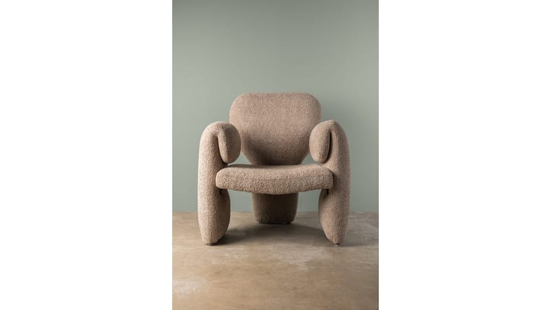 Calvero lenestol i stoff - Beige - Møbler - Stoler & lenestoler - Lenestoler