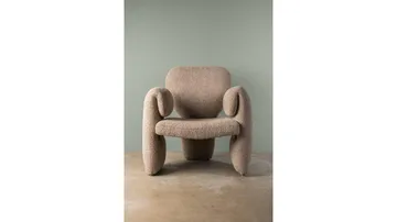Calvero lenestol i stoff - Beige - Møbler - Stoler & lenestoler - Lenestoler
