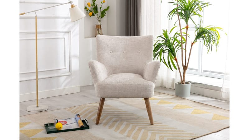 Carlton lenestol i bouclé, Krem