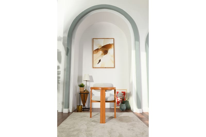 Cheri Lenestol - Krem/Eik - Møbler - Stoler & lenestoler - Spisestuestoler & kjøkkenstoler