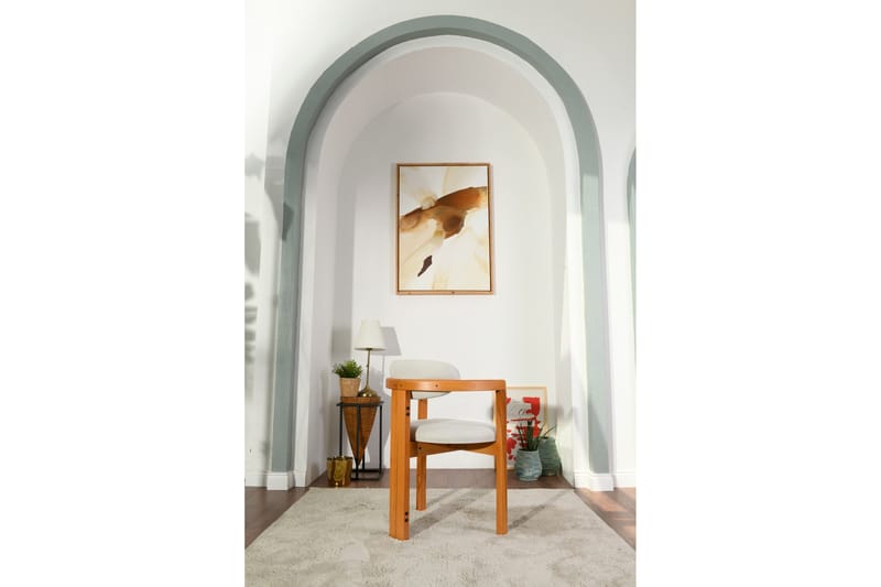 Cheri Lenestol - Krem/Eik - Møbler - Stoler & lenestoler - Spisestuestoler & kjøkkenstoler