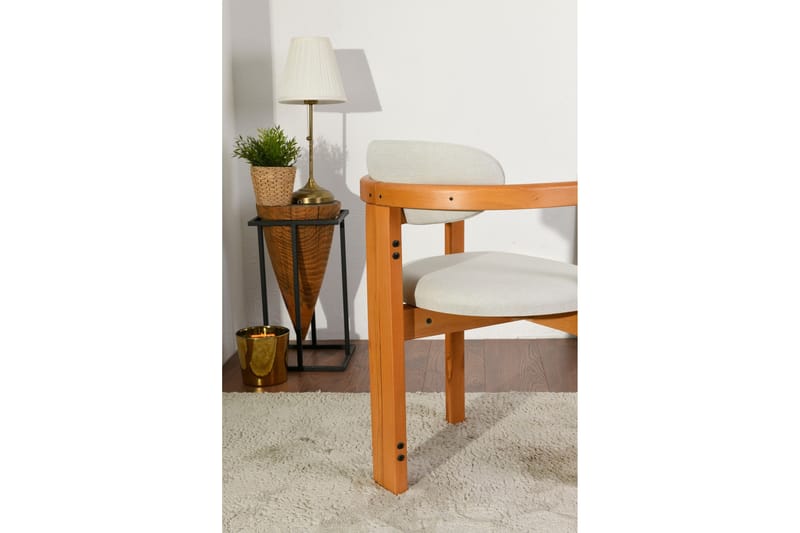 Cheri Lenestol - Krem/Eik - Møbler - Stoler & lenestoler - Spisestuestoler & kjøkkenstoler