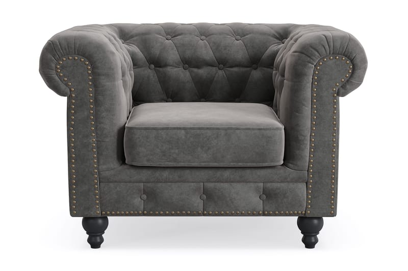 Chesterfield Deluxe Lenestol, Mørkegrå