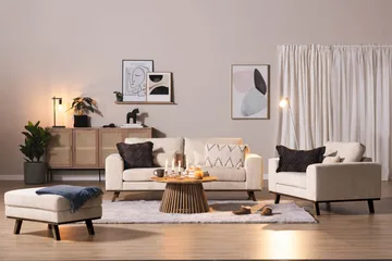 Copenhagen Lenestol i Kordfløyel - Beige - Møbler - Stoler & lenestoler - Lenestoler