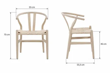 Dastoori spisestol med armlener - Hvitbeiset eik - Møbler - Stoler & lenestoler - Spisestuestoler & kjøkkenstoler