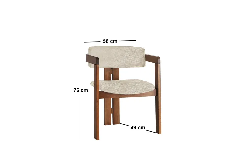 Dellon Lenestol - Lys grå/Valnøtt - Møbler - Stoler & lenestoler - Spisestuestoler & kjøkkenstoler