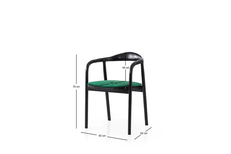 Deondre Lenestol - Svart/Grønn - Møbler - Stoler & lenestoler - Spisestuestoler & kjøkkenstoler