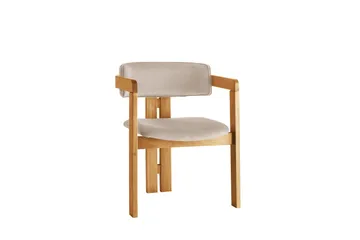 Dylana Lenestol - Eik/Beige - Møbler - Stoler & lenestoler - Spisestuestoler & kjøkkenstoler