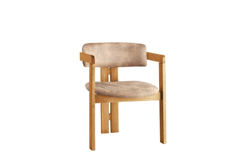 Dylana Lenestol - Eik/Beige - Møbler - Stoler & lenestoler - Spisestuestoler & kjøkkenstoler