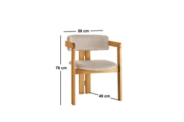 Dylana Lenestol - Eik/Beige - Møbler - Stoler & lenestoler - Spisestuestoler & kjøkkenstoler