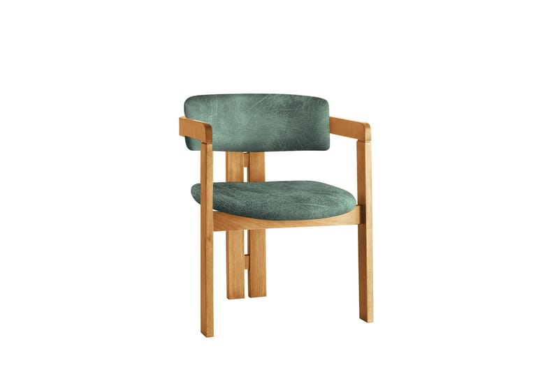 Dylana Lenestol - Eik/Grønn - Møbler - Stoler & lenestoler - Spisestuestoler & kjøkkenstoler