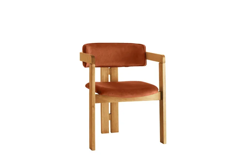 Dylana Lenestol - Eik/Rød - Møbler - Stoler & lenestoler - Spisestuestoler & kjøkkenstoler