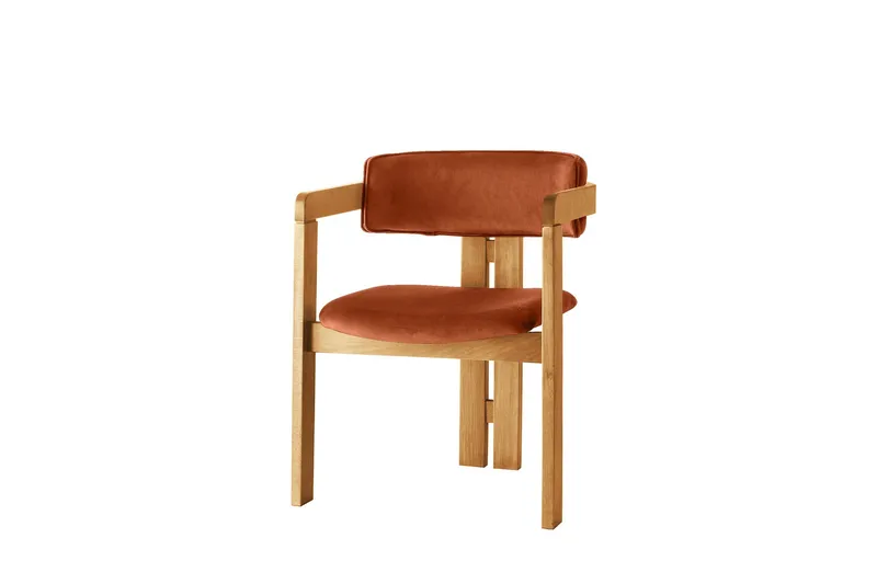 Dylana Lenestol - Eik/Rød - Møbler - Stoler & lenestoler - Spisestuestoler & kjøkkenstoler