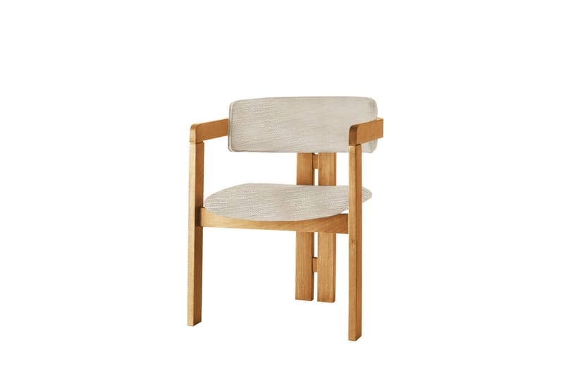 Dylana Lenestol - Lys grå/Eik - Møbler - Stoler & lenestoler - Spisestuestoler & kjøkkenstoler