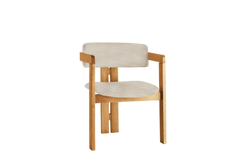 Dylana Lenestol - Lys grå/Eik - Møbler - Stoler & lenestoler - Spisestuestoler & kjøkkenstoler