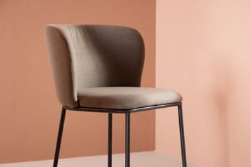 Edina Spisestol i Stoff med Metallben - Beige - Møbler - Stoler & lenestoler - Spisestuestoler & kjøkkenstoler
