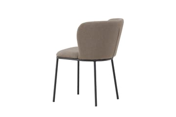Edina Spisestol i Stoff med Metallben - Beige - Møbler - Stoler & lenestoler - Spisestuestoler & kjøkkenstoler