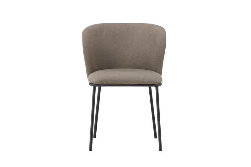 Edina Spisestol i Stoff med Metallben, Beige