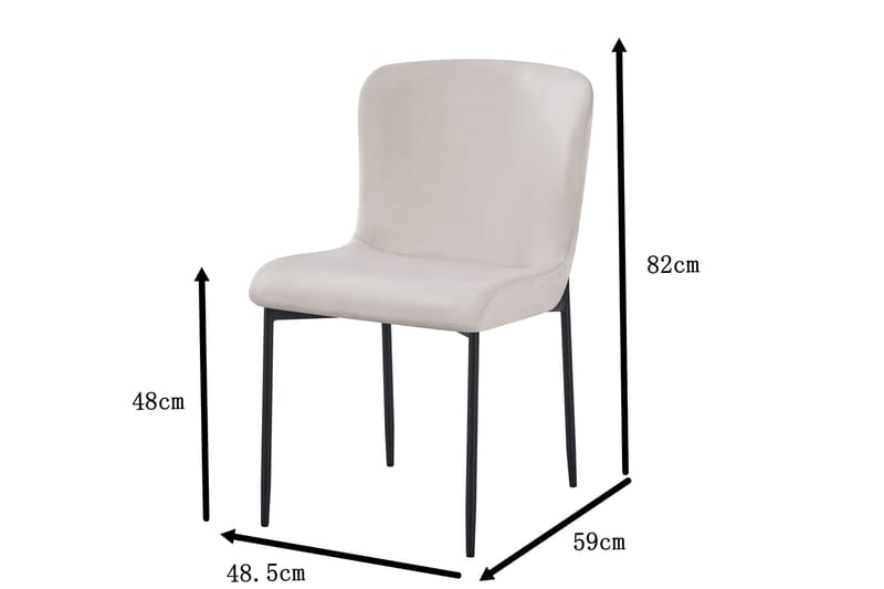Elsie Spisestol Fløyel - Beige - Møbler - Stoler & lenestoler - Spisestuestoler & kjøkkenstoler