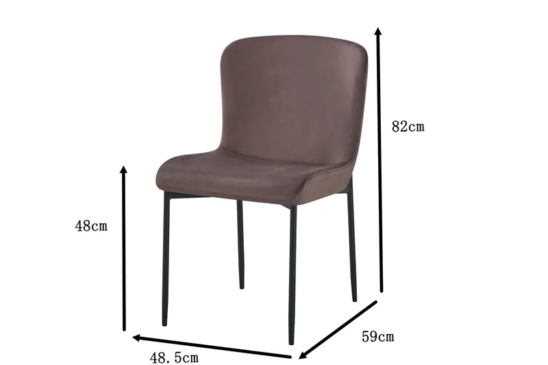 Elsie Spisestol Fløyel - Brun - Møbler - Stoler & lenestoler - Spisestuestoler & kjøkkenstoler