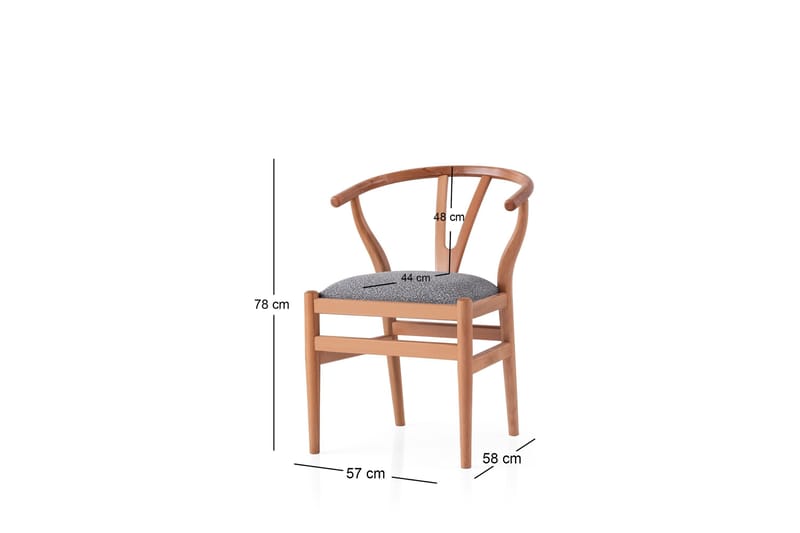 Erich Lenestol - Eik/Blå - Møbler - Stoler & lenestoler - Spisestuestoler & kjøkkenstoler