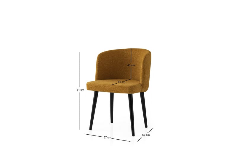 Errol Spisestol - Svart/Gul - Møbler - Stoler & lenestoler - Spisestuestoler & kjøkkenstoler