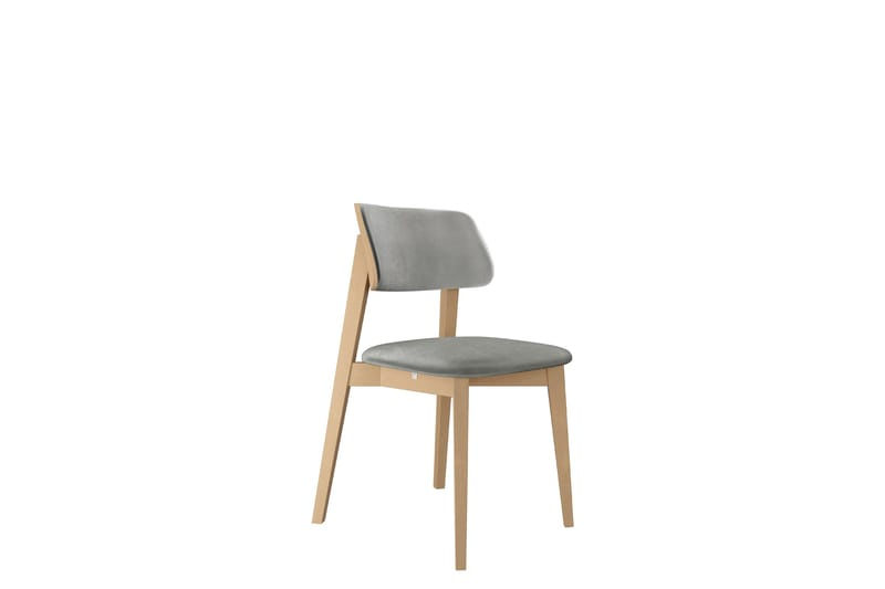 Ferrara Spisestol i Fløyel med Trestativ, Grå|Beige