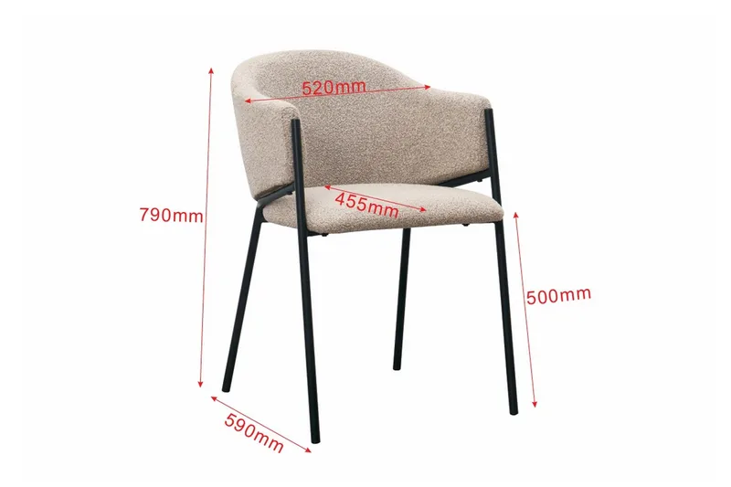 Filip Spisestol - Taupe Bouclé - Møbler - Stoler & lenestoler - Spisestuestoler & kjøkkenstoler