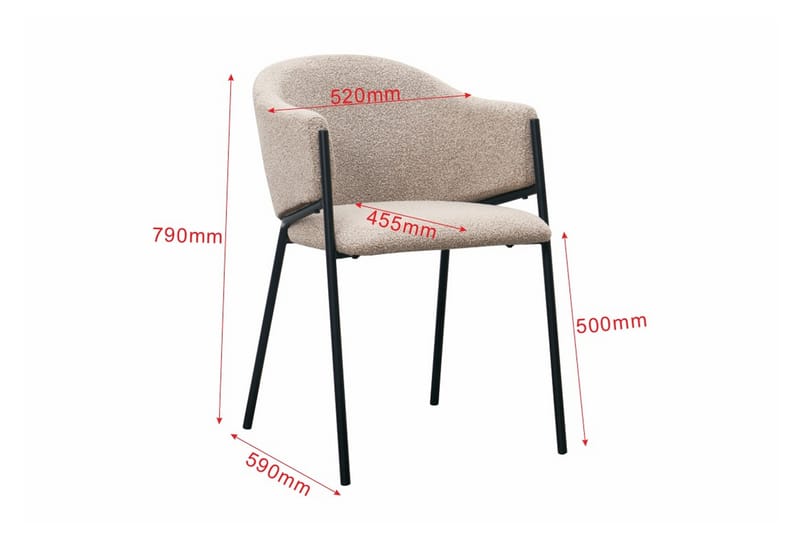 Filip Spisestol - Taupe Bouclé - Møbler - Stoler & lenestoler - Spisestuestoler & kjøkkenstoler