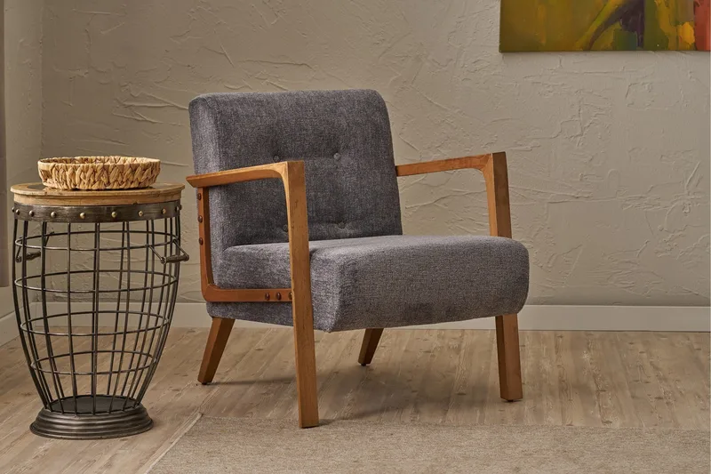 Finegard Lenestol - Grå - Møbler - Stoler & lenestoler - Lenestoler