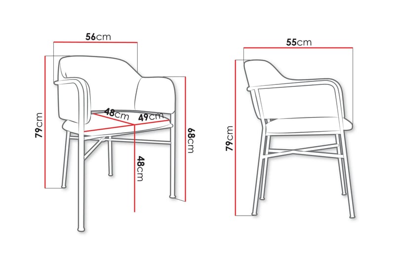 Floden Armlenestol - Grå/Svart - Møbler - Stoler & lenestoler - Spisestuestoler & kjøkkenstoler