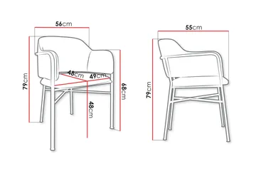 Floden Armlenestol - Lys grå/Svart - Møbler - Stoler & lenestoler - Spisestuestoler & kjøkkenstoler