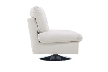 Florens Moderne Oval Lenestol i Stoff med Metallunderstell - Offwhite - Møbler - Stoler & lenestoler - Lenestoler