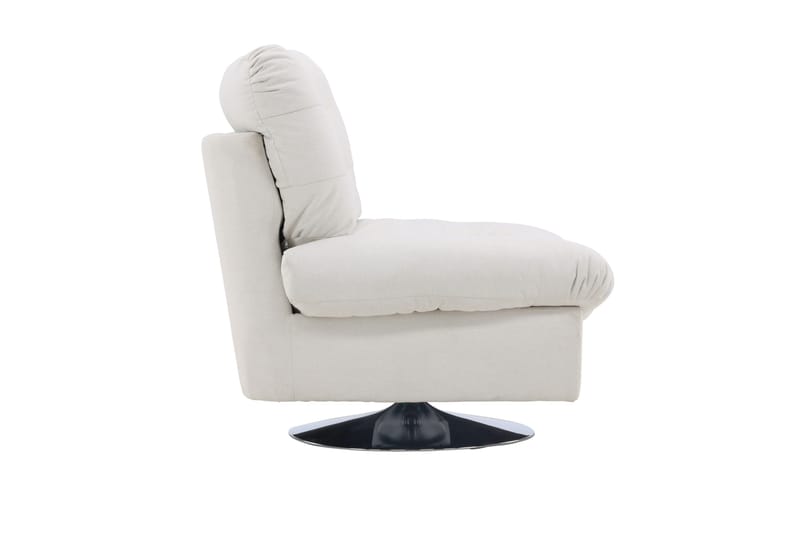 Florens Moderne Oval Lenestol i Stoff med Metallunderstell - Offwhite - Møbler - Stoler & lenestoler - Lenestoler