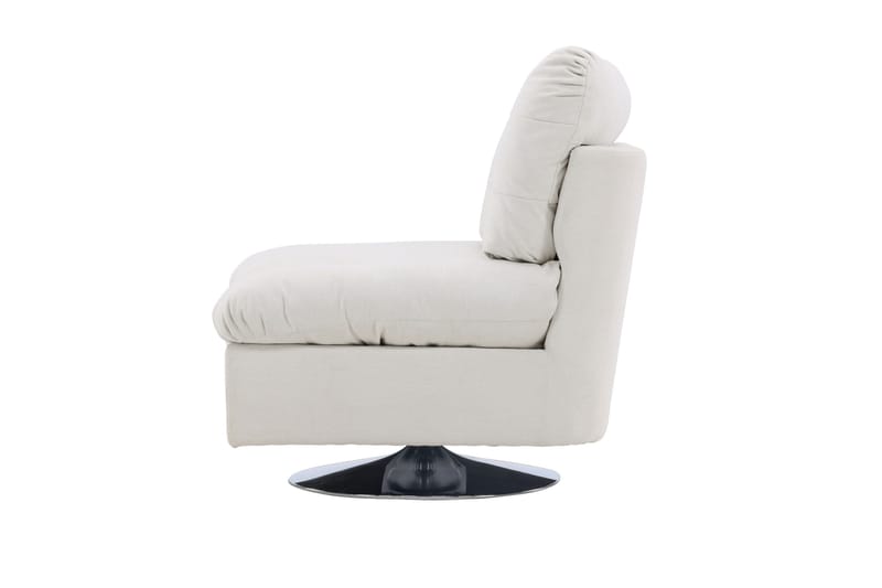 Florens Moderne Oval Lenestol i Stoff med Metallunderstell - Offwhite - Møbler - Stoler & lenestoler - Lenestoler