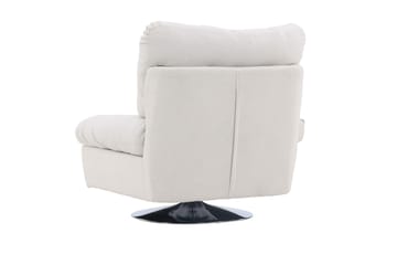 Florens Moderne Oval Lenestol i Stoff med Metallunderstell - Offwhite - Møbler - Stoler & lenestoler - Lenestoler