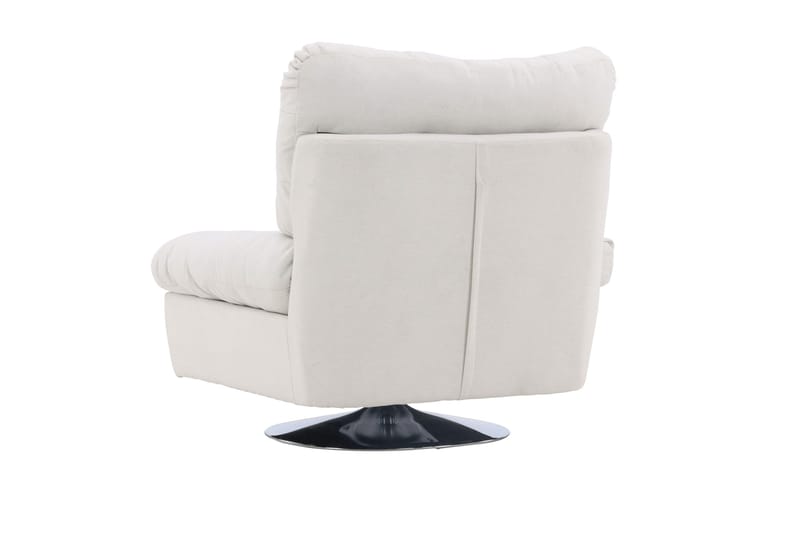 Florens Moderne Oval Lenestol i Stoff med Metallunderstell - Offwhite - Møbler - Stoler & lenestoler - Lenestoler