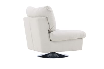 Florens Moderne Oval Lenestol i Stoff med Metallunderstell - Offwhite - Møbler - Stoler & lenestoler - Lenestoler
