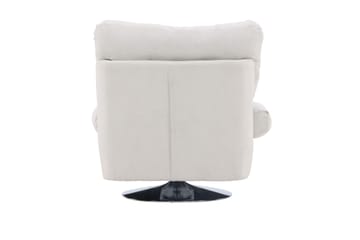 Florens Moderne Oval Lenestol i Stoff med Metallunderstell - Offwhite - Møbler - Stoler & lenestoler - Lenestoler