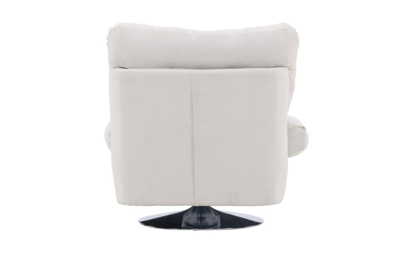 Florens Moderne Oval Lenestol i Stoff med Metallunderstell - Offwhite - Møbler - Stoler & lenestoler - Lenestoler