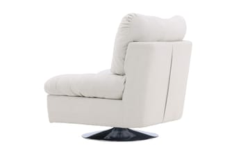 Florens Moderne Oval Lenestol i Stoff med Metallunderstell - Offwhite - Møbler - Stoler & lenestoler - Lenestoler