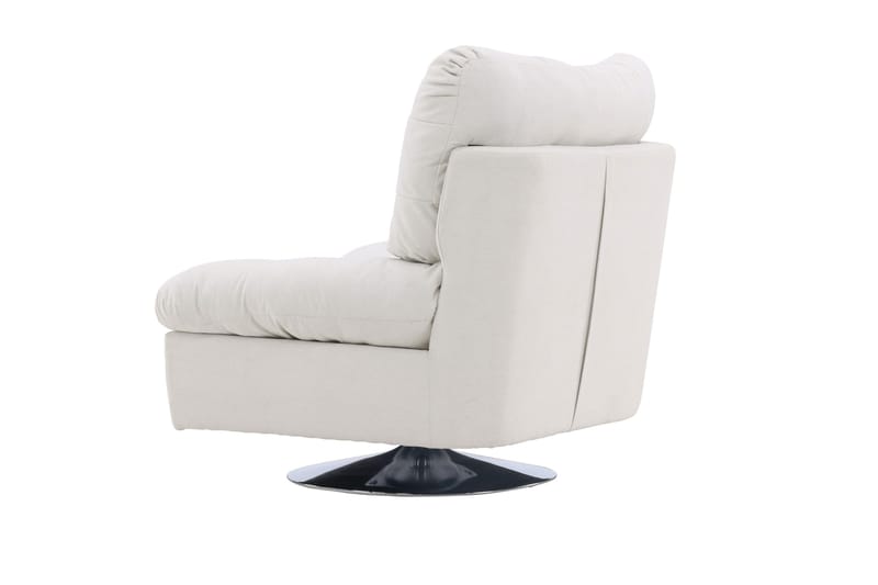 Florens Moderne Oval Lenestol i Stoff med Metallunderstell - Offwhite - Møbler - Stoler & lenestoler - Lenestoler