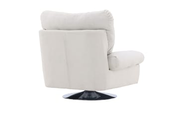 Florens Moderne Oval Lenestol i Stoff med Metallunderstell - Offwhite - Møbler - Stoler & lenestoler - Lenestoler